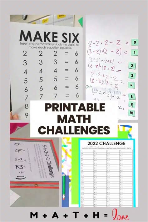 Printable Math Challenges
