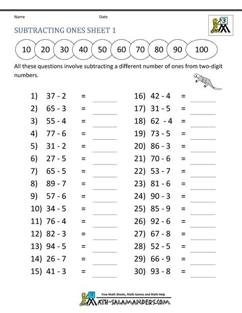 Printable Math Sheets For 3rd Graders