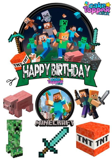 Printable Minecraft Cake Topper