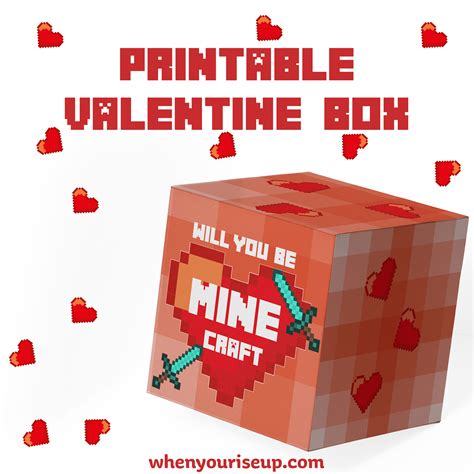 Printable Minecraft Valentine Box