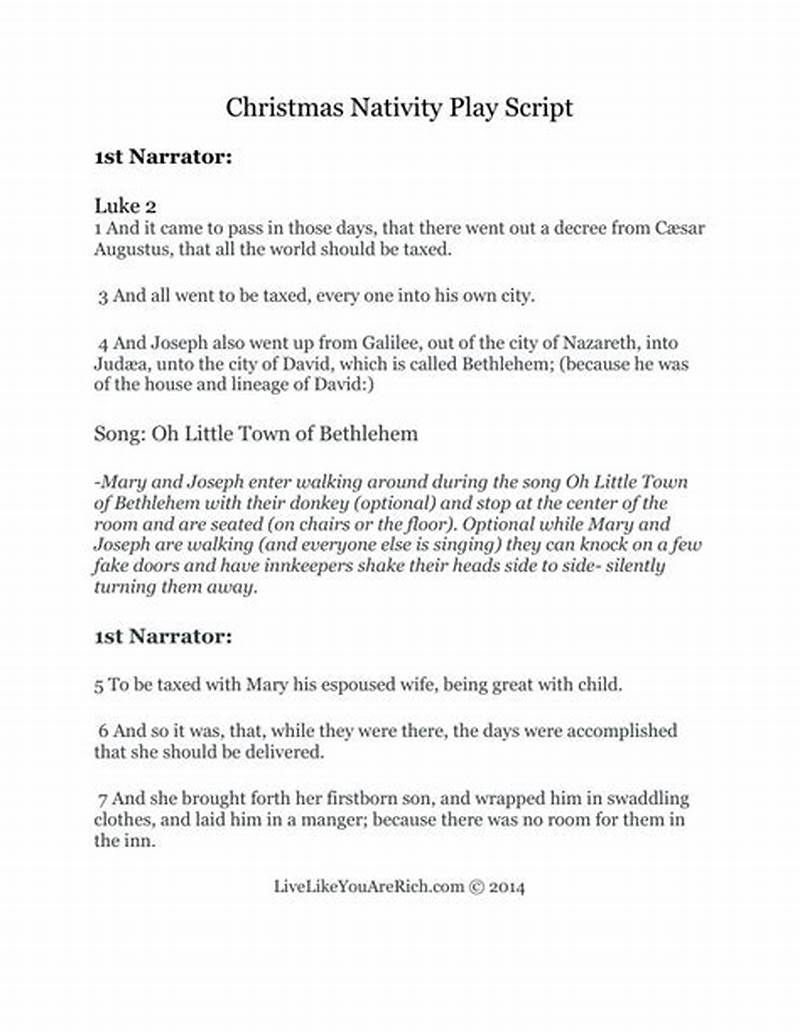 Printable Nativity Play Script