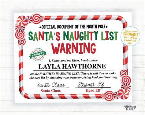 Printable Naughty