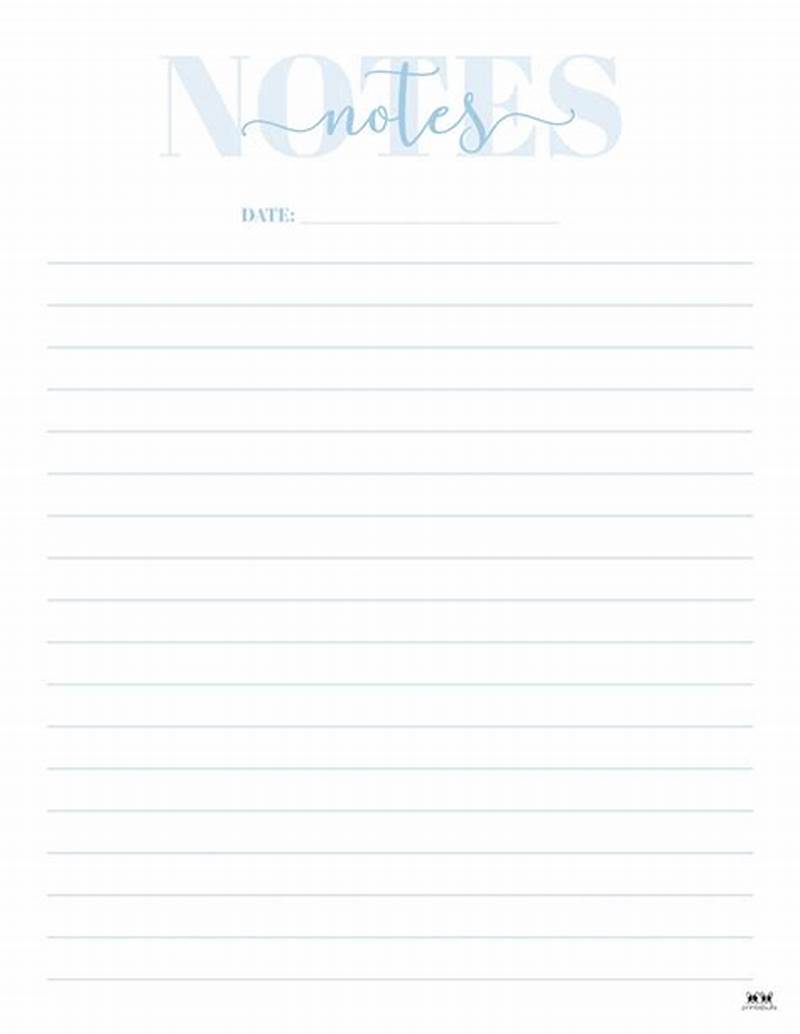 Printable Note Sheets