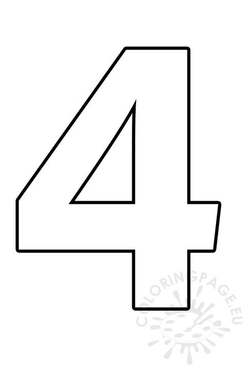 Printable Number 4