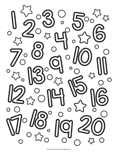 Printable Number Coloring Sheets
