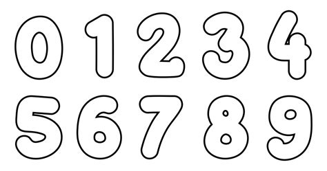 Printable Number Outlines