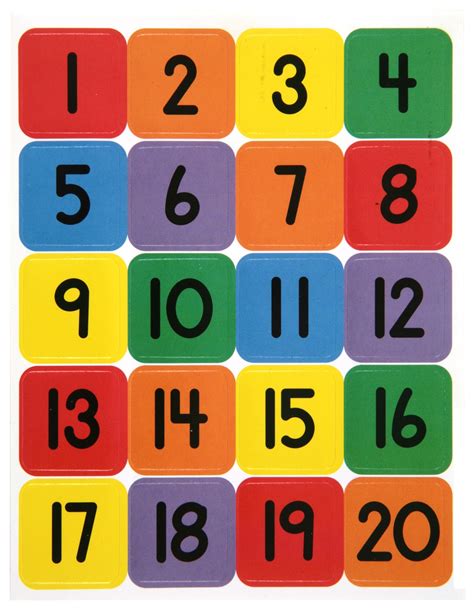Printable Numbers 1-20