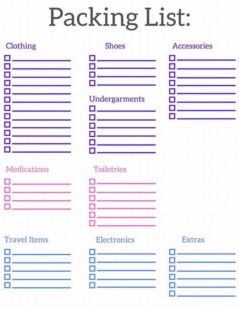 Printable Packing Checklist