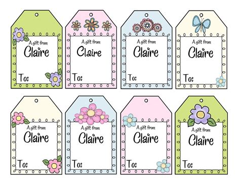 Printable Personalized Gift Tags
