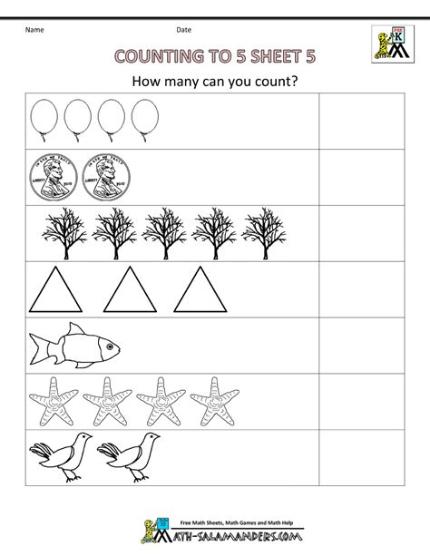 Printable Preschool Math Worksheets