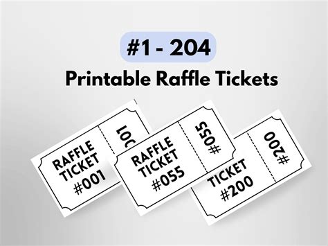Printable Raffle Tickets 1 100