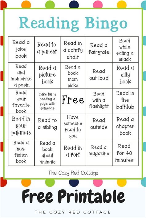 Printable Reading Bingo Cards
