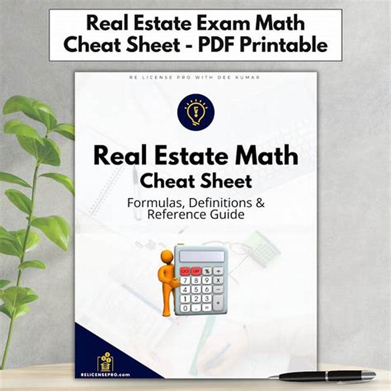 Printable Real Estate Math Formulas Cheat Sheet