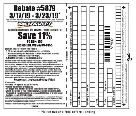 Printable Rebate Form Menards