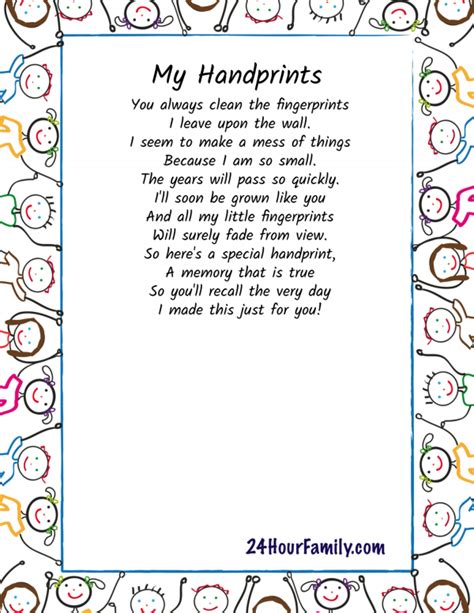 Printable Short Handprint Poem