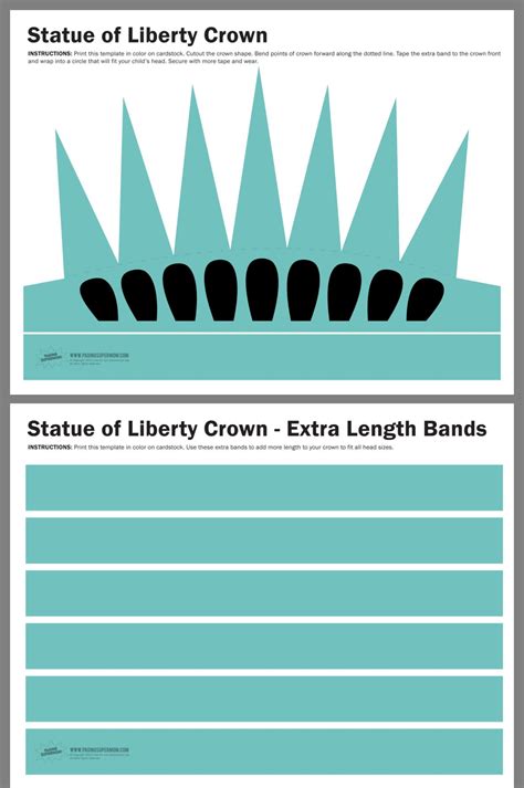 Printable Statue Of Liberty Crown Template