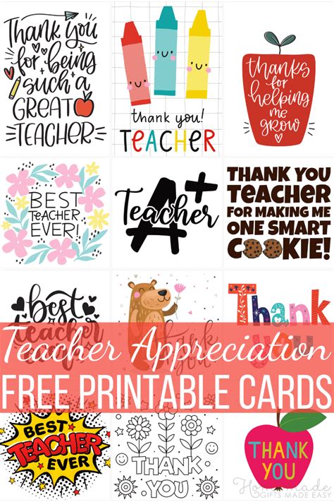 Printable Thank You Teacher