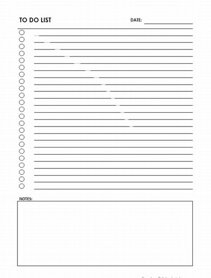 Printable To Do List With Notes