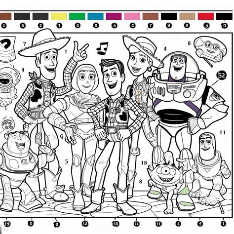 Printable Toy Story Color By Number