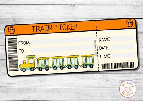 Printable Train Tickets