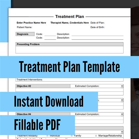 Printable Treatment Plan Template