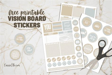 Printable Vision Board Stickers