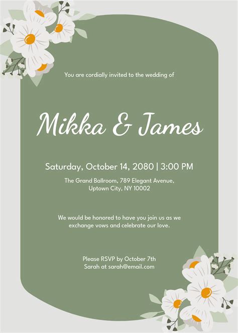 Printable Wedding Invitations Templates