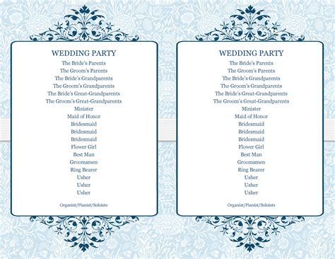 Printable Wedding Program