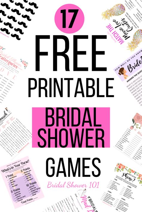 Printable Wedding Shower Games