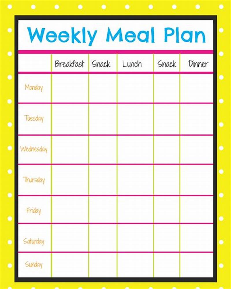 Printable Weekly Menu Planner With Snacks