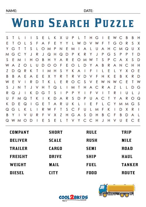 Printable Word Searches Large Print
