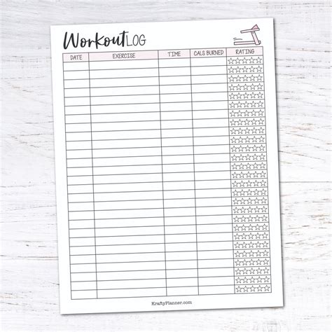 Printable Workout Tracker