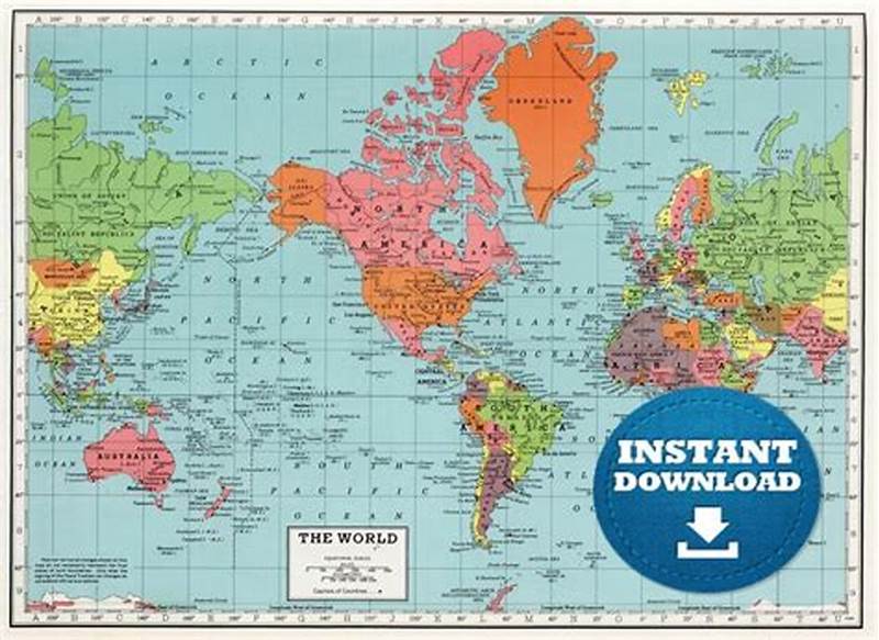 Printable World Map In Color