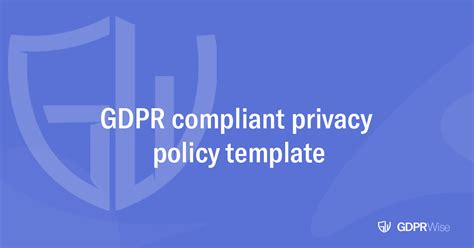 Privacy Policy Gdpr Template