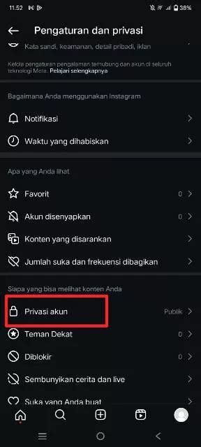 Privasi Akun