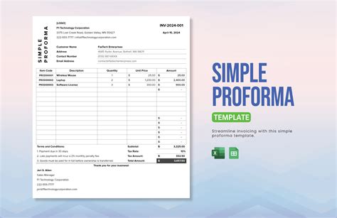 Pro Forma Template Free Download