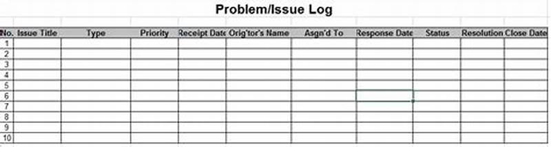Problem Log Template