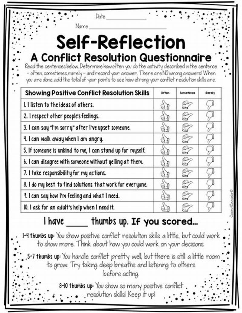 Problem Solving Free Printable Conflict Resolution Worksheets