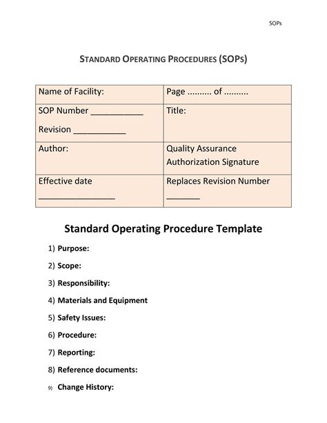 Procedure Document Template