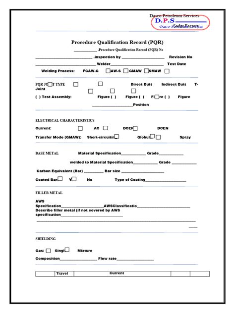 Procedure Qualification Record