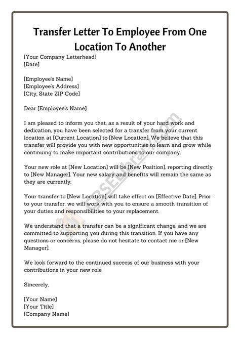 Process After Submitting Job Transfer Letter