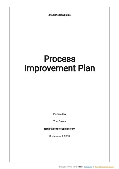 Process Improvement Plan Template Word