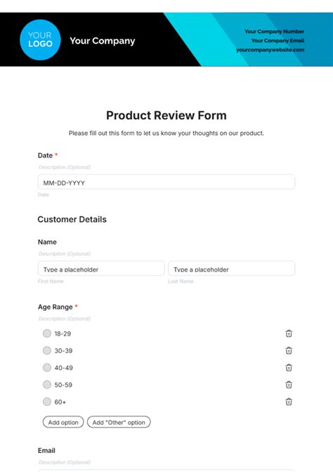 Product Review Sample Template