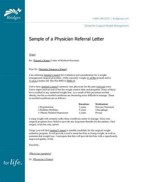 Professional Referral Letter Template