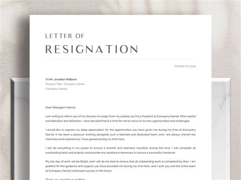 Professional Resignation