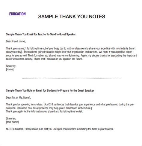 Professional Thank You Note Template