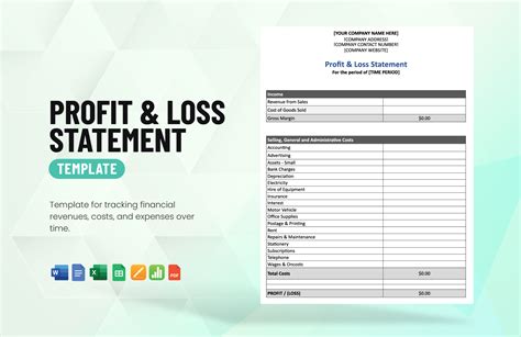 Profit And Loss Template Google Docs