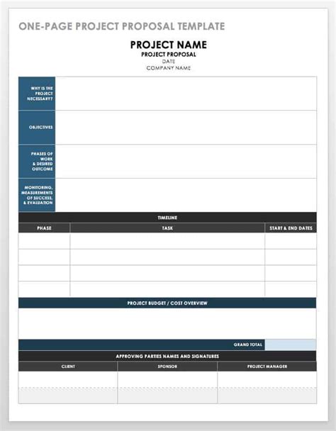 Project Proposal Template Excel