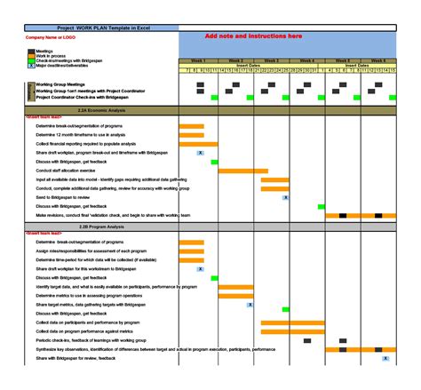 Project Work Plan Template