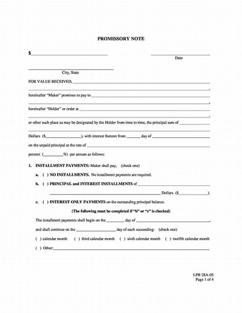 Promissory Note Form Free